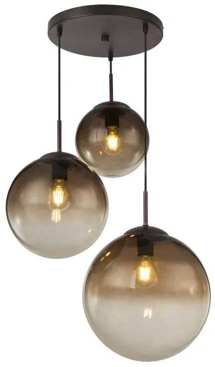 Lustra cu 3 pendule design modern Varus maro, chihlimbar
