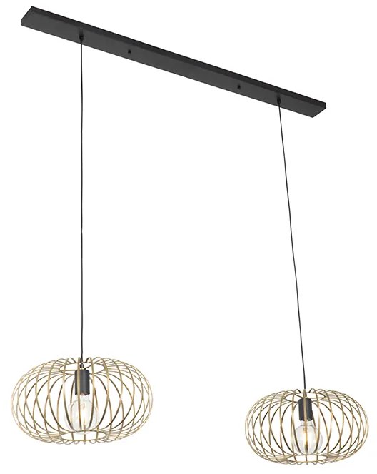 Lampă suspendată design alamă cu 2 lumini - Johanna