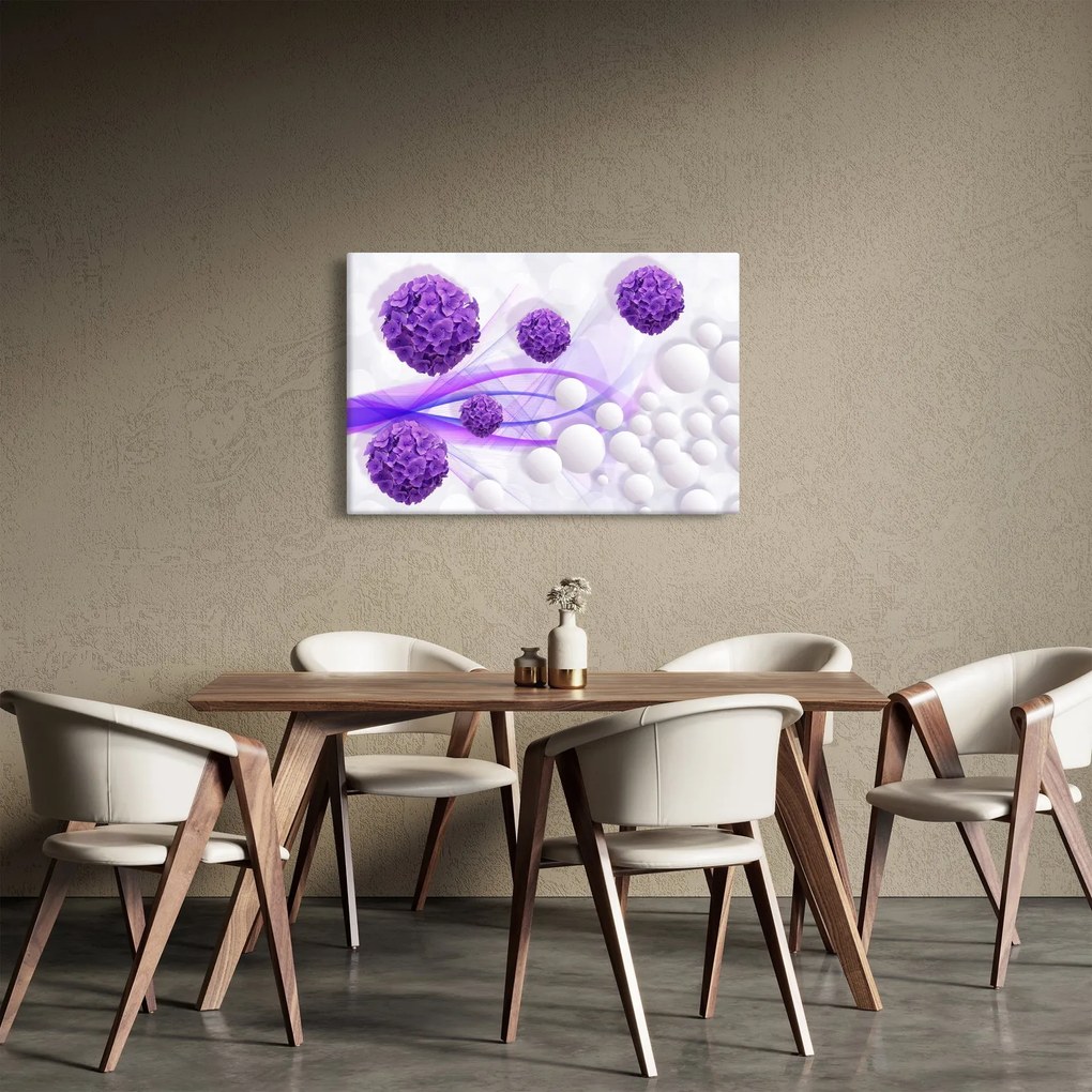 Obraz - Bilă, bile mici, flori (90x60 cm)