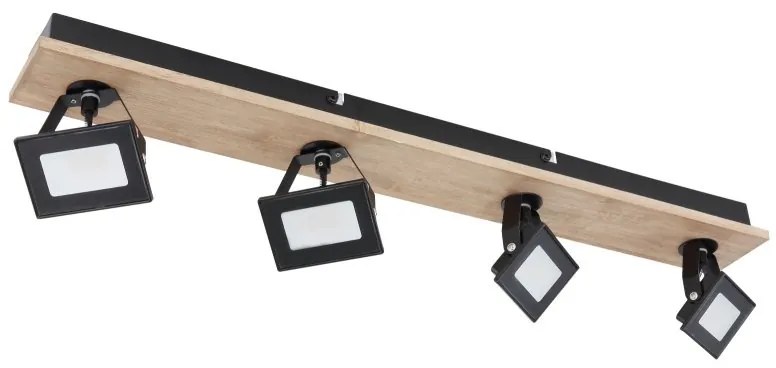 Plafoniera LED cu 4 spoturi directionabile design industrial Joya maro, negru