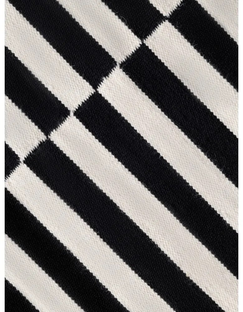 Covor negru-alb reversibil/țesut manual din lână 200x300 cm Donna – Hanse Home