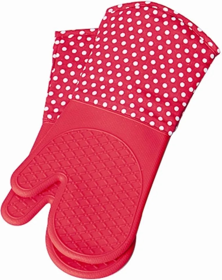 Mănuși de bucătărie din silicon - 2 bucăți în set, WENKO, roșu