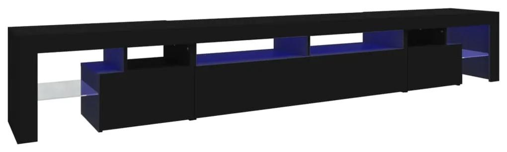 Comoda TV cu lumini LED, negru, 260x36,5x40cm 1, Negru, 260 x 36.5 x 40 cm