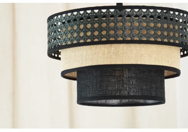 Brilagi - Lustr DAKOTA LUNETA 1xE27/15W/230V pr. 25 cm negru/ratan