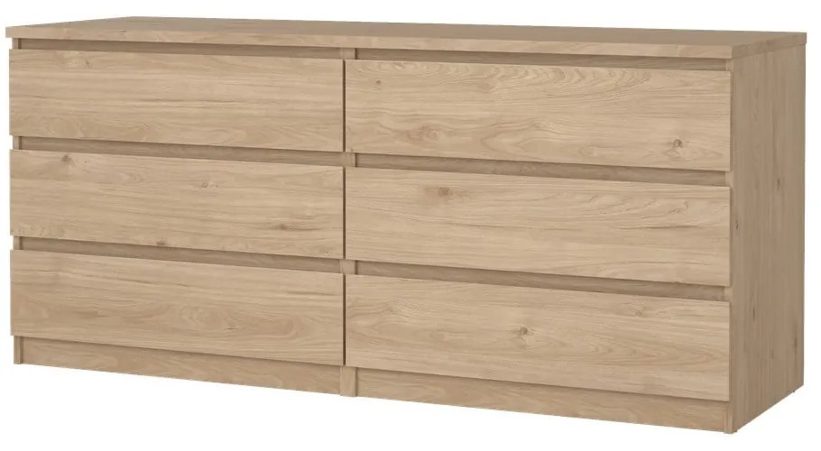 Comodă în culoare naturală cu aspect de lemn de stejar 154x70x50 cm Naia – Tvilum