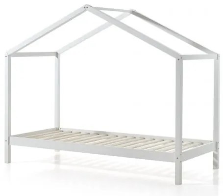 Pat Căsuță, Alb, 90 x 200 cm, Pin Masiv – Dallas – Vipack