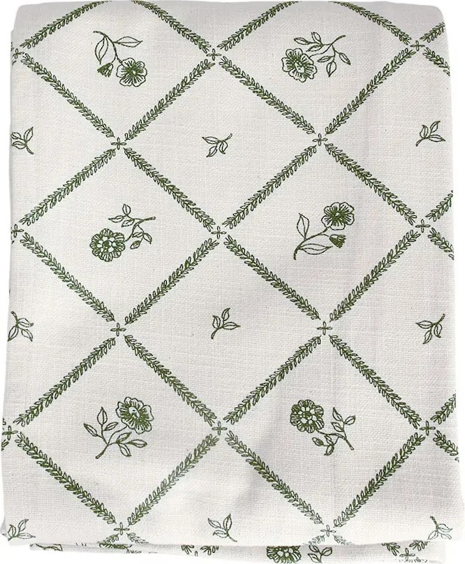 Față de masă din bumbac organic 140x240 cm verde, „Lovisa"
