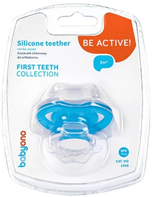 Baby Ono jucărie de dentiție First Teeth, albastră