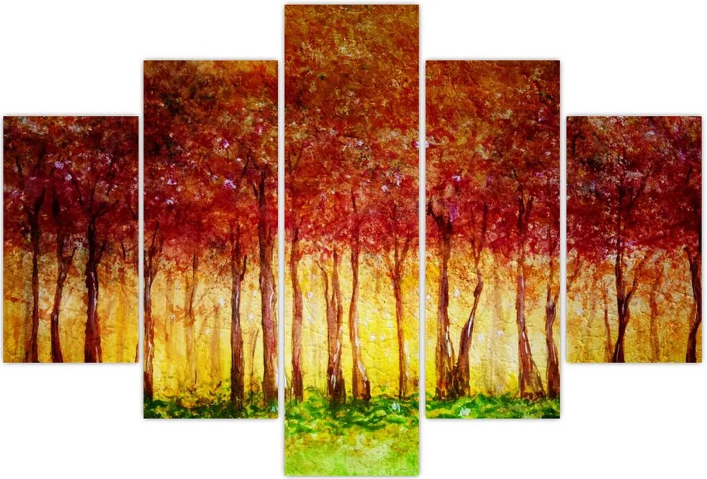 Tablou - Pictura pădurii cu frunziș (150x105 cm)