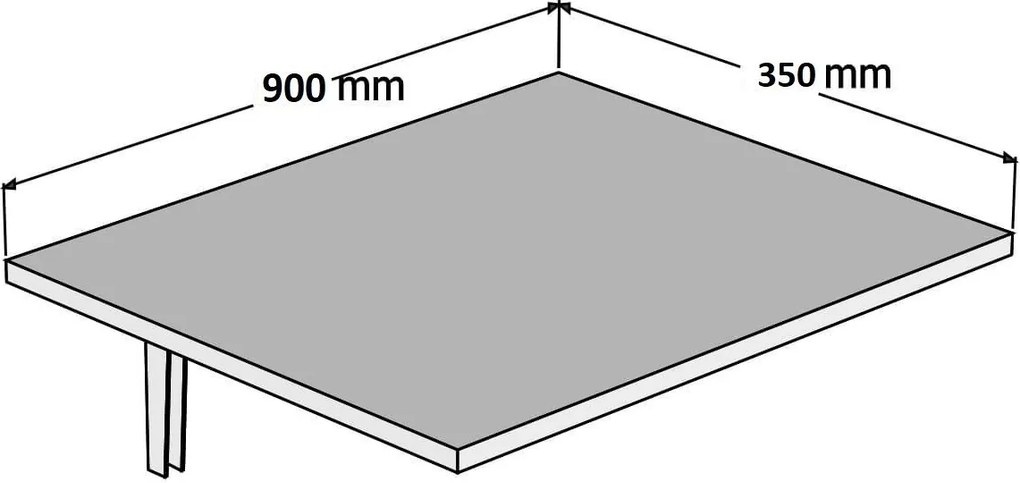 Masa rabatabila cu montaj pe perete, Homs,negru, 90X35 cm, 40086