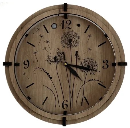 Li-Go 23688/DUB2 - Ceas LED cu senzor de mișcare, alimentare 1xAA, Ø 32 cm, stejar