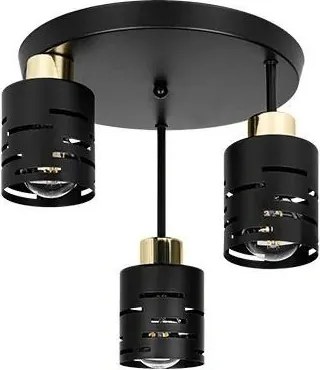 Lustru aplicat ELEN 3xE27/35W/230V negru/auriu
