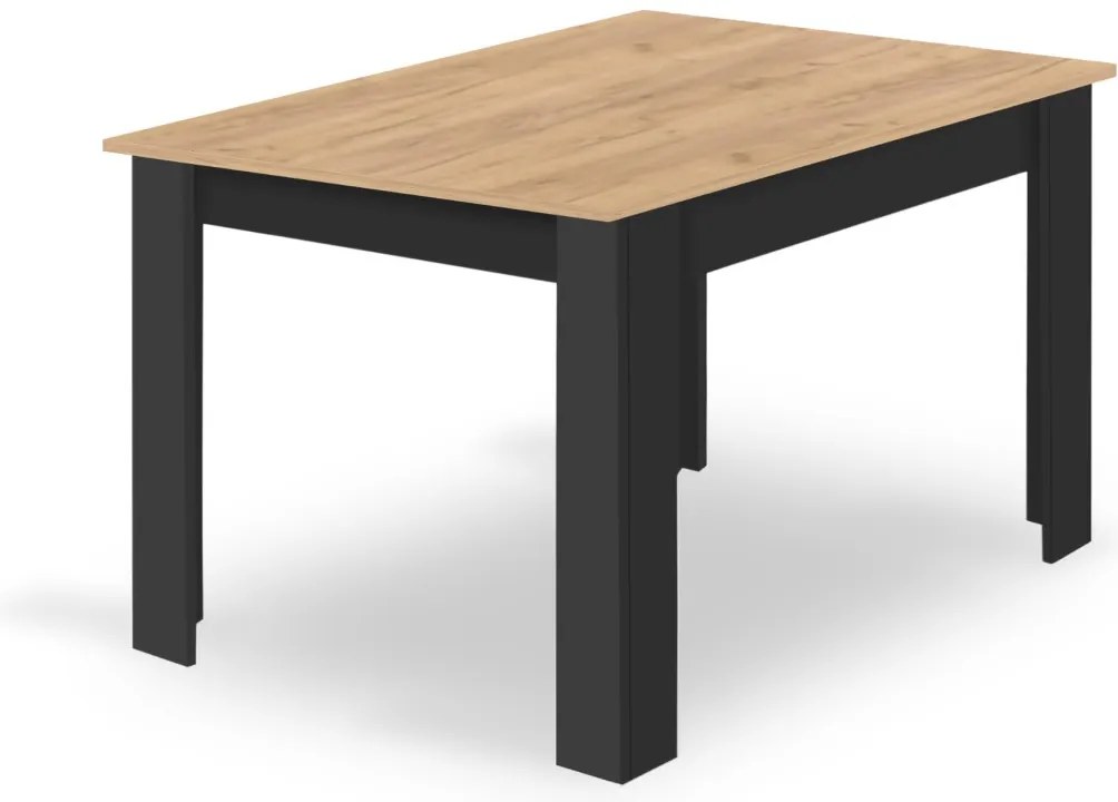 OFERTA Masa de sufragerie MADO neagra cu blat in decor stejar artisan 120x80cm II. calitate