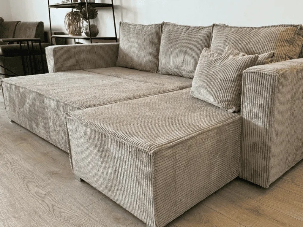 Canapea extensibila cu colt bilateral SMART COSARO albastru inchis + 2 perne GRATUITE