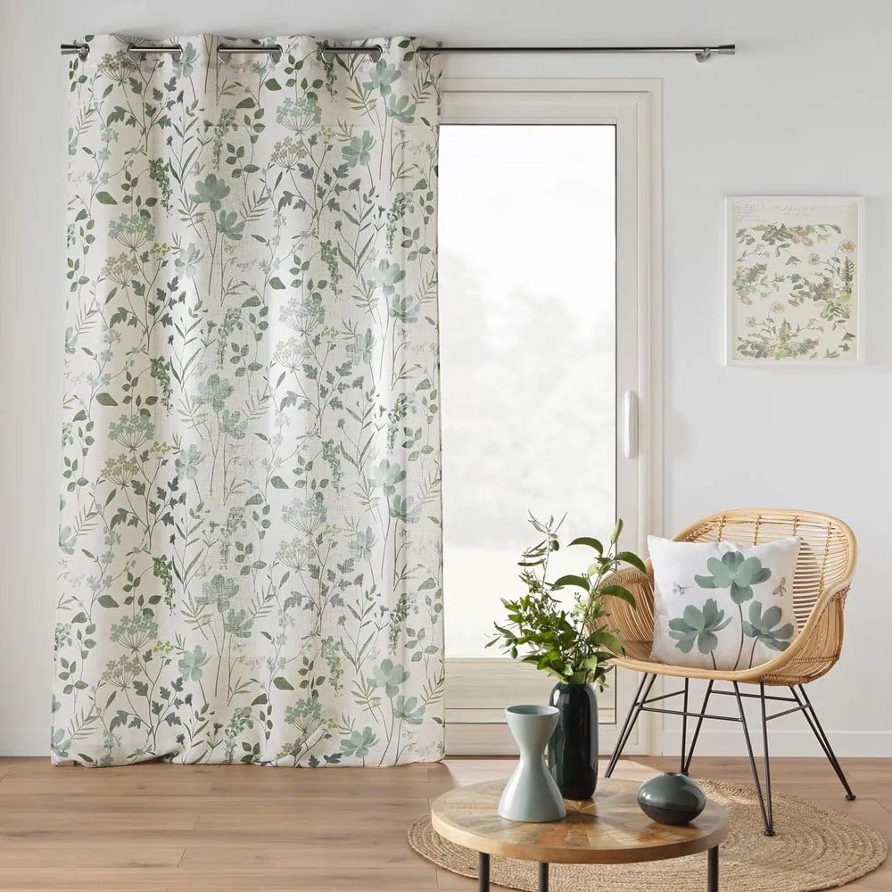 Pernă decorativă din amestec de in 45x45 cm Palmiflore – douceur d'intérieur