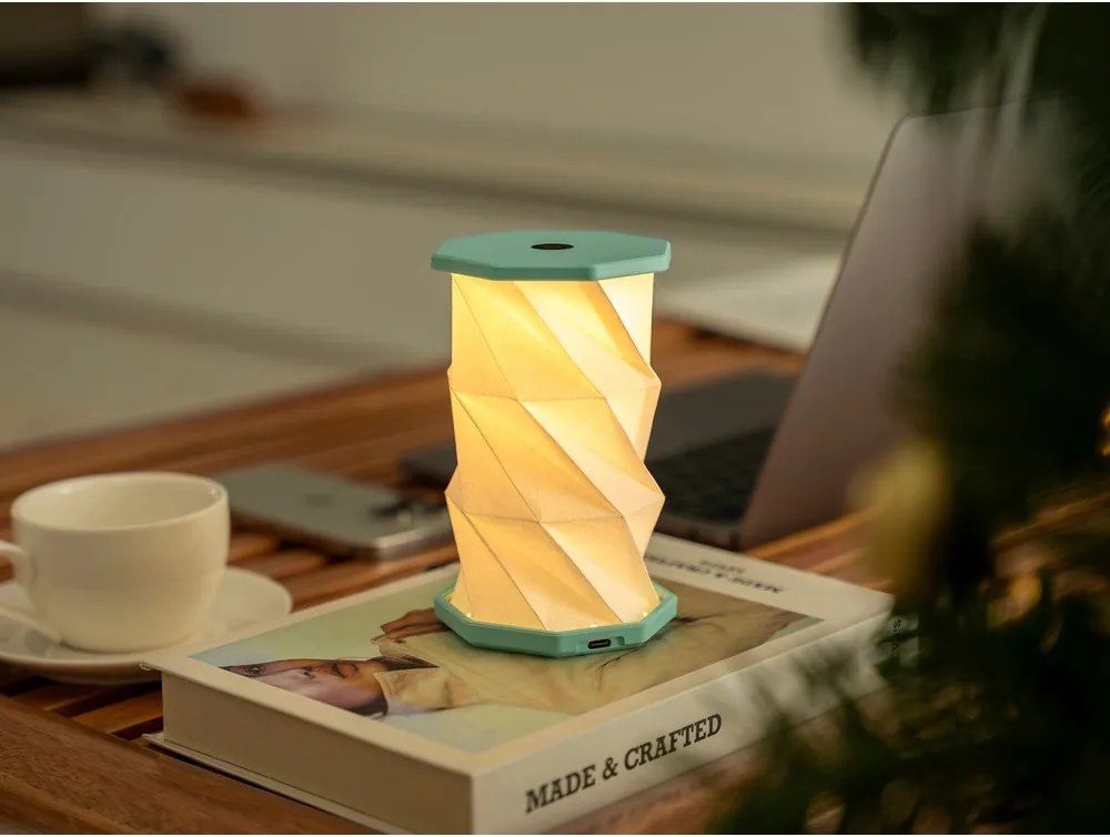 Decorațiune luminoasă albă/turcoaz portabilă cu USB ø 8 cm Twist – Gingko