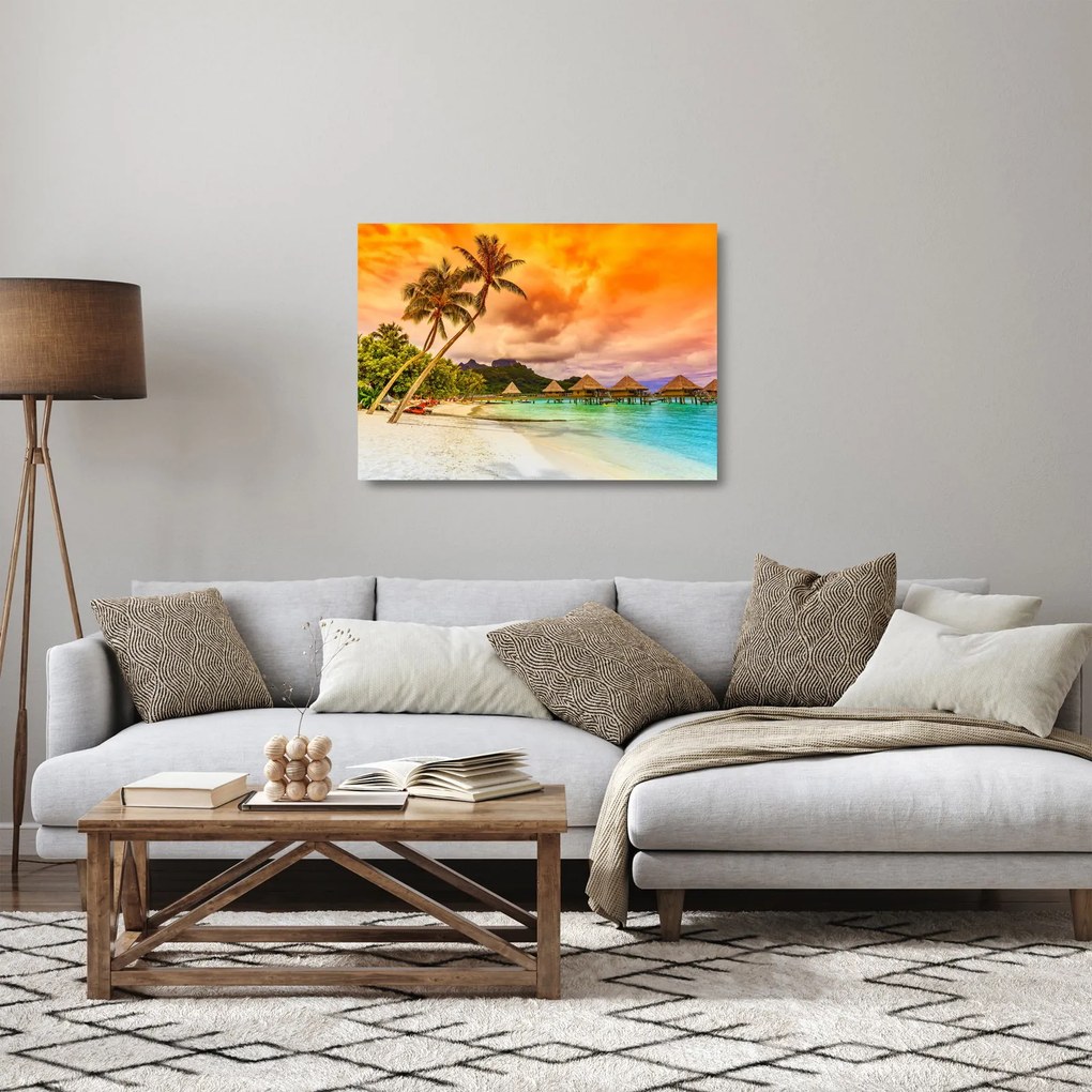 Tablou pe sticlă - Insula Bora Bora (70x50 cm)
