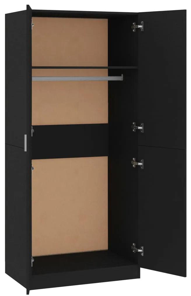 Sifonier, negru, 80x52x180 cm, PAL Negru, 1