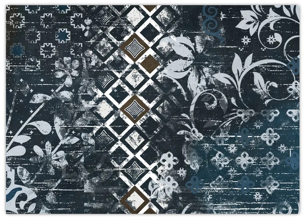 Tablou pe sticlă - Decorațiuni flori (70x50 cm)