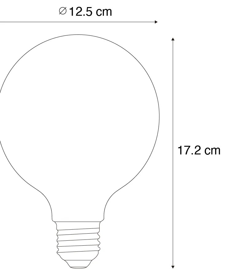 Set de 5 becuri LED inteligente E27, reglabile, G125, transparente, 7W, 806 lm, 2700-6500K, Zigbee