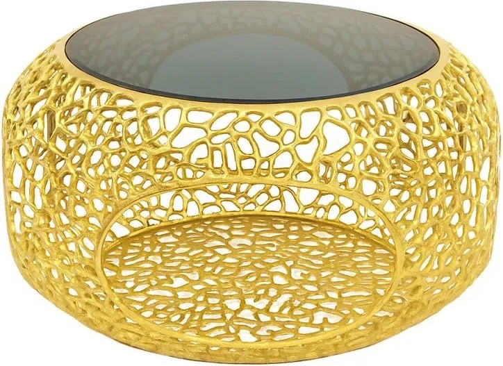 Masuta de cafea design modern Spin 75cm auriu