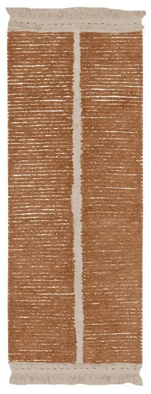 Covor tip traversă cărămiziu/bej din bumbac 80x230 cm Duetto Toffee – Lorena Canals