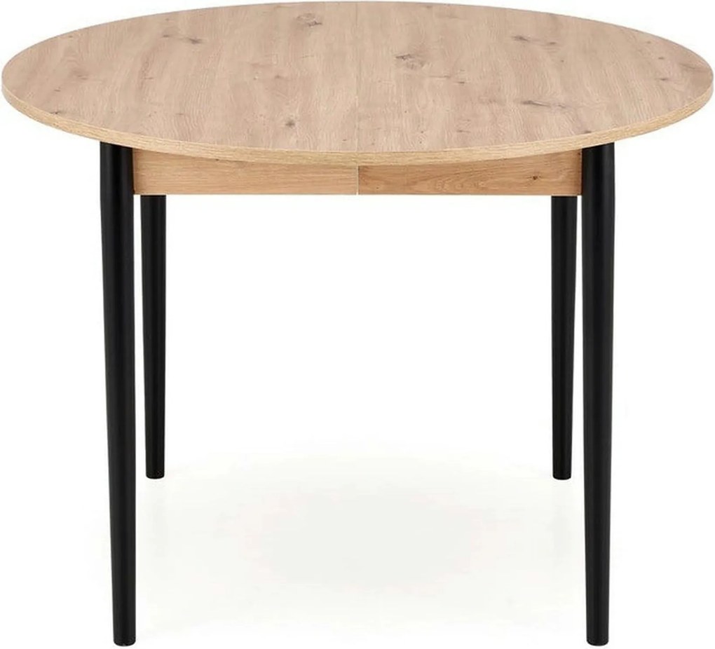 Masa extensibila PIVOT, stejar artisan/negru, PAL laminat/lemn, 102/14