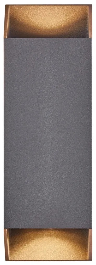 Aplica up/down de perete pentru iluminat exterior IP54 Nico square 22 antracit