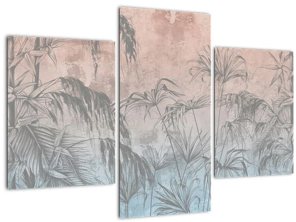 Tablou - Plante tropicale pe perete (90x60 cm)