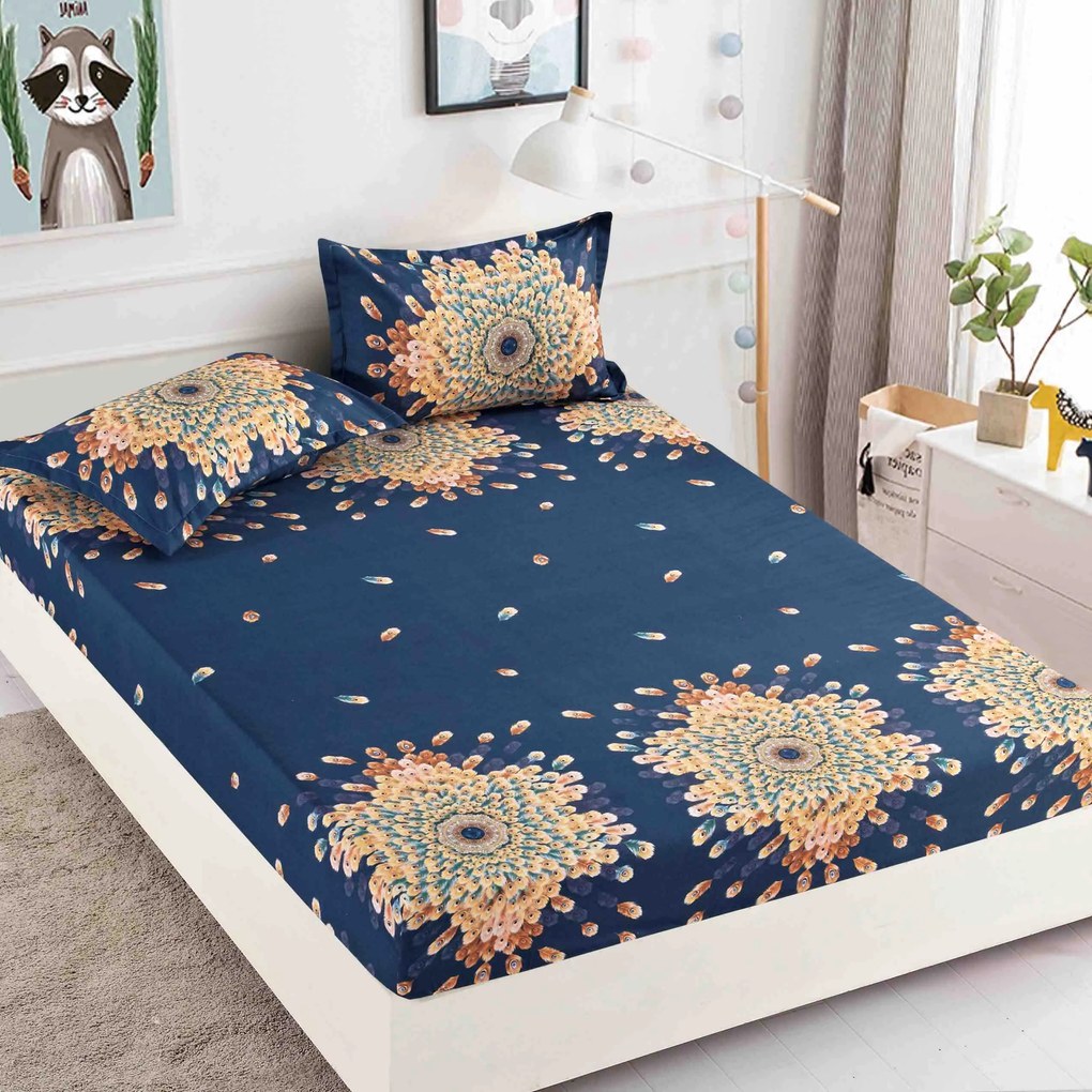 Lenjerie de pat 3 cu elastic 100% bumbac - a713 de la Onesleep