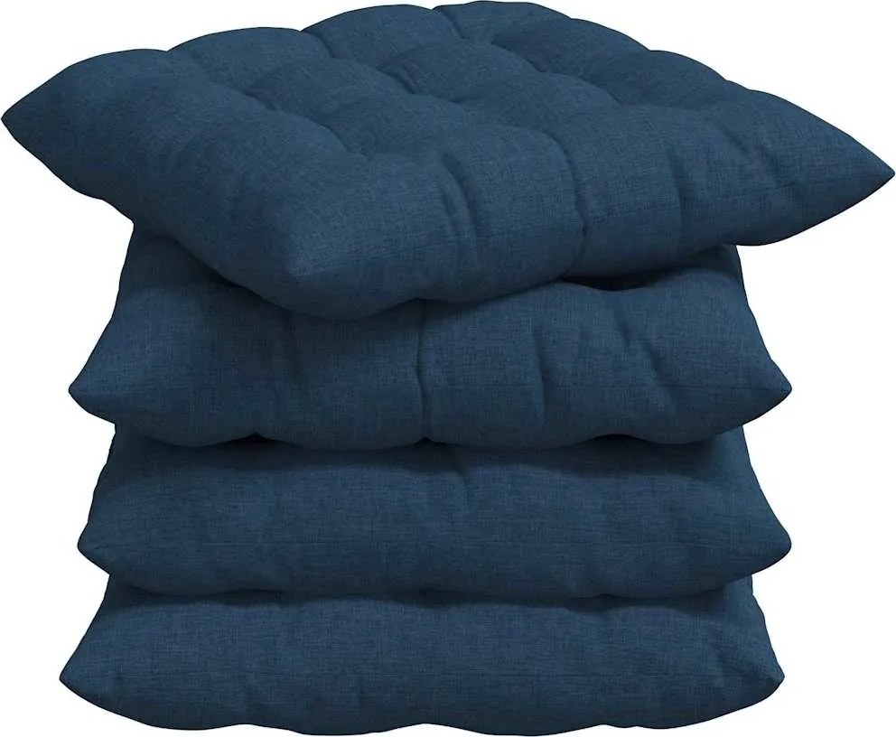vidaXL Perne de Șezut 4 pcs albastru 40 x 40 x 6 cm țesătură