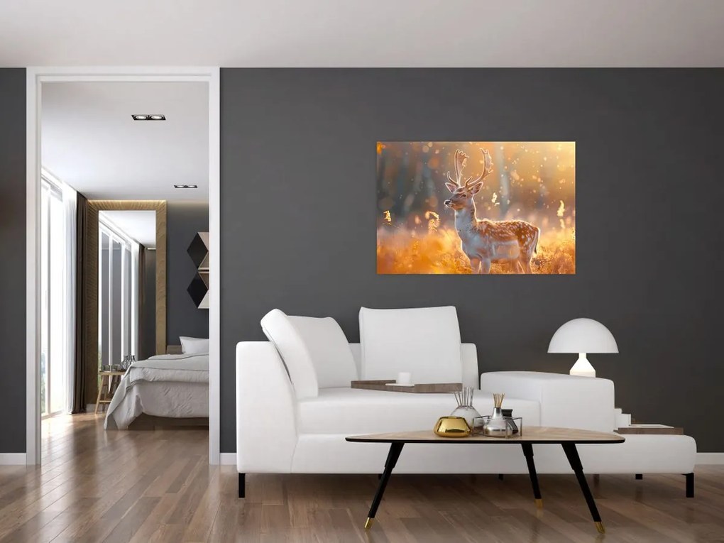 Tablou - Cerb în câmp (90x60 cm)