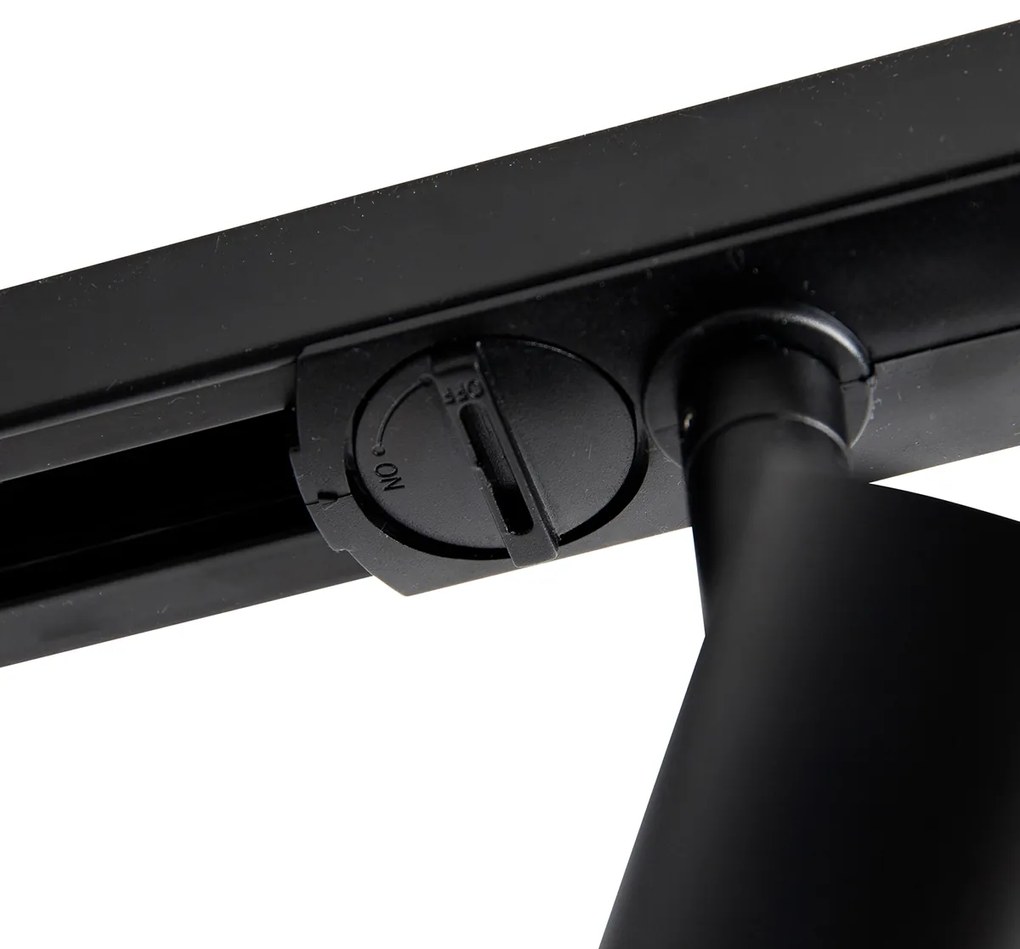 Sistem modern de iluminat pe șine cu 3 spoturi negre monofazate 100 cm - Iconic Jeany