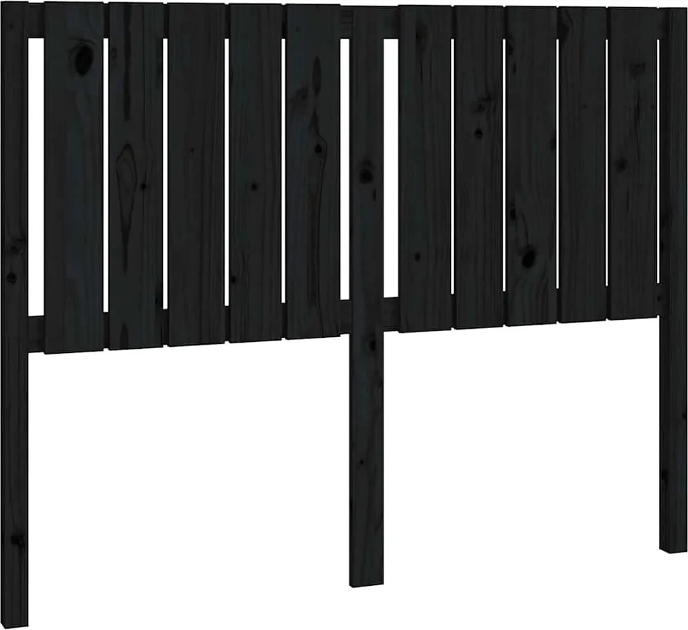 vidaXL Tăblie de pat, negru, 125,5x4x100 cm, lemn masiv de pin