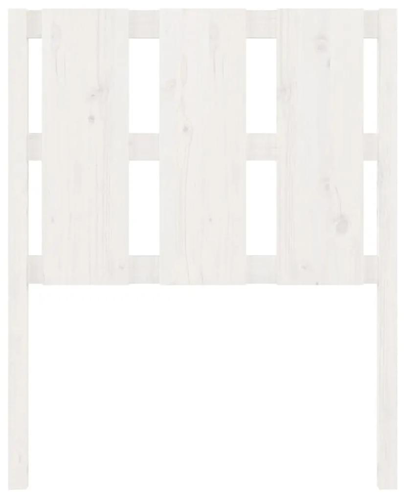 Tablie de pat, alb, 80,5x4x100 cm, lemn masiv de pin 1, Alb, 80.5 x 4 x 100 cm