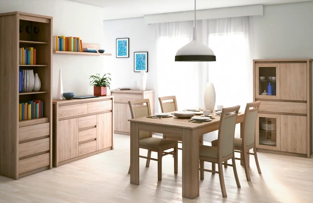 Vitrina TYP 7, PAL melaminat, stejar sonoma, NORTY