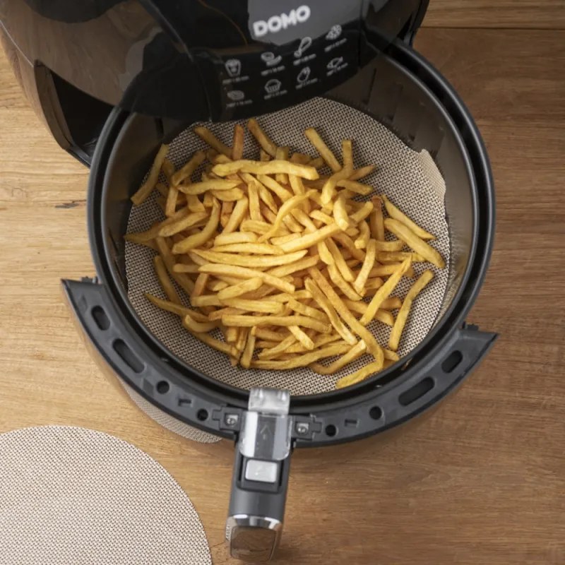 Set 2 paduri pentru friteuza NoStik 1EEE774, 23.5/25.5 cm, Reutilizabile, Acoperire antiaderenta, Bej