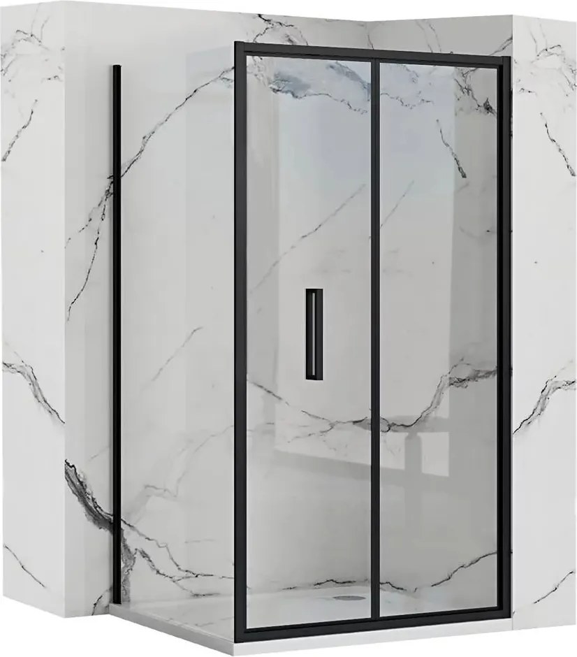 Cabina de dus dreptunghiulara cu usa pliabila Rea Rapid Fold 90x80 negru