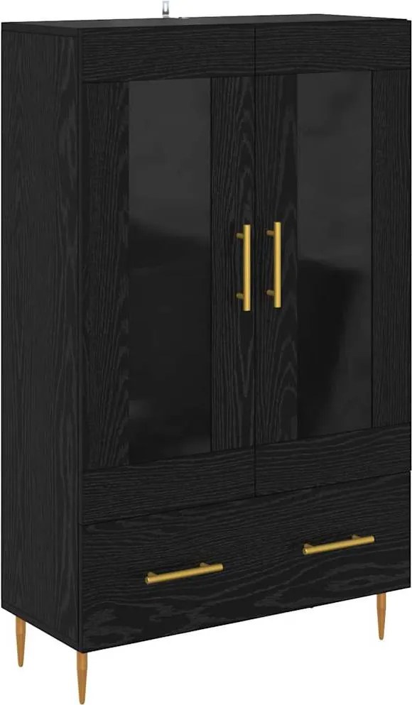 vidaXL Bufet cu sertar Stejar Negru 69,5 x 31 x 115 cm