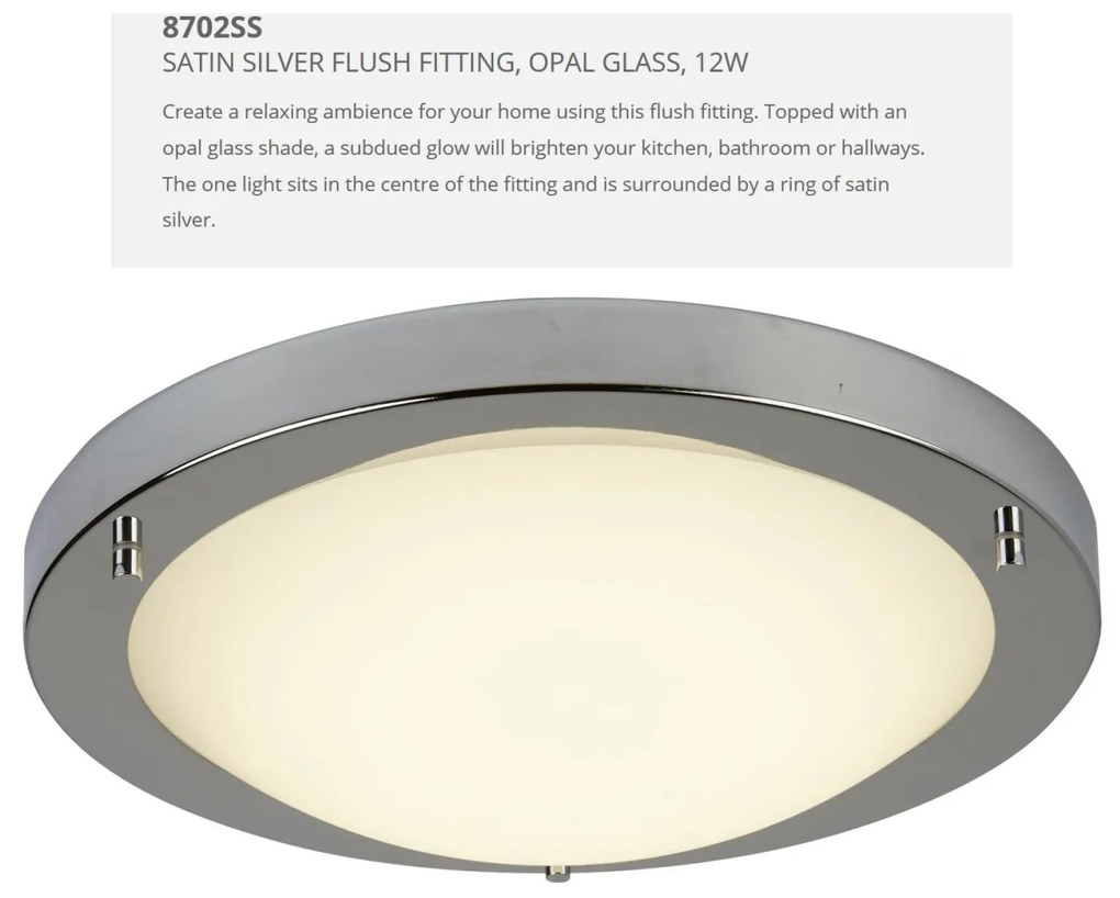 Aplica LED de perete / tavan pentru baie IP44 Flush 32cm 8702SS SRT