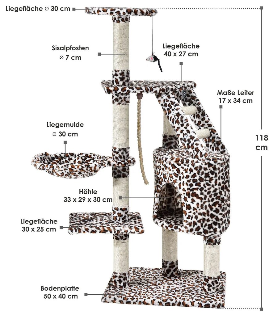 Jusky Stâlp pentru zgâriere pisică Buffy - leopard