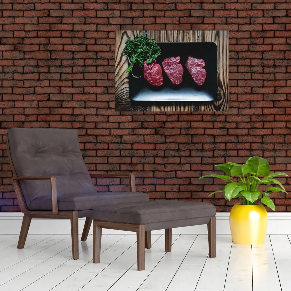 Tablou cu carne pe farfurie (70x50 cm)