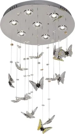 Plafonieră cu cristale LED MURU LED/24W/230V Ø 40 cm, crom lucios + telecomandă