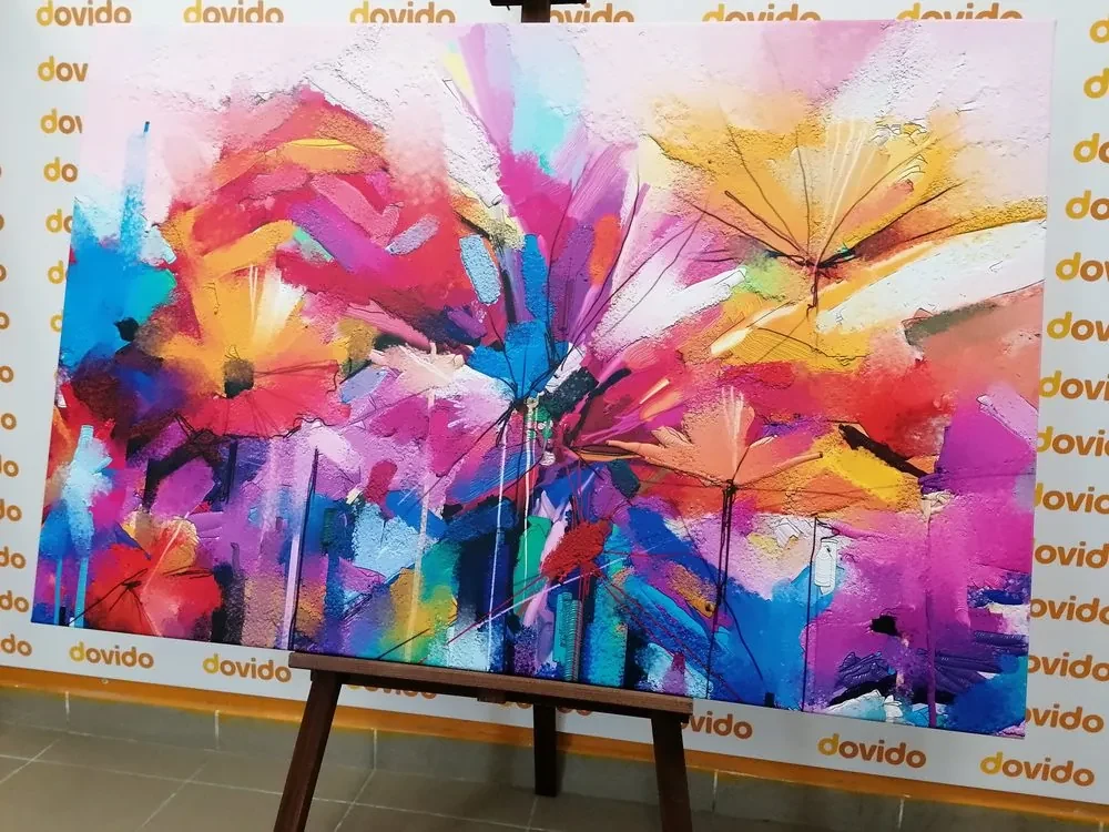 Tablou flori colorate abstracte
