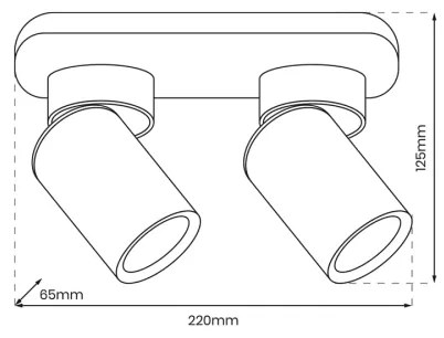 Spot ANDY 2xGU10/8W/230V negru/auriu