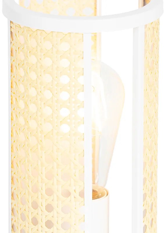 Lampă de masă orientală albă cu ratan 12 cm - Akira