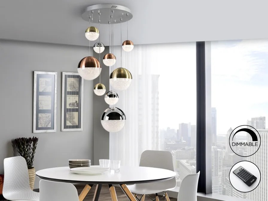 Lustra LED dimabila cu telecomanda Sphere 9L SV-793091D