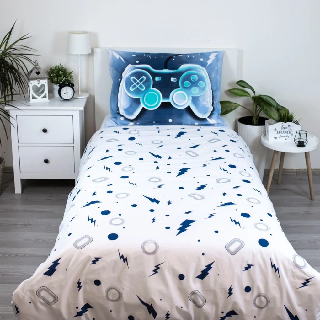 Gamer Game Over set lenjerie de pat 140×200cm, 70×90 cm