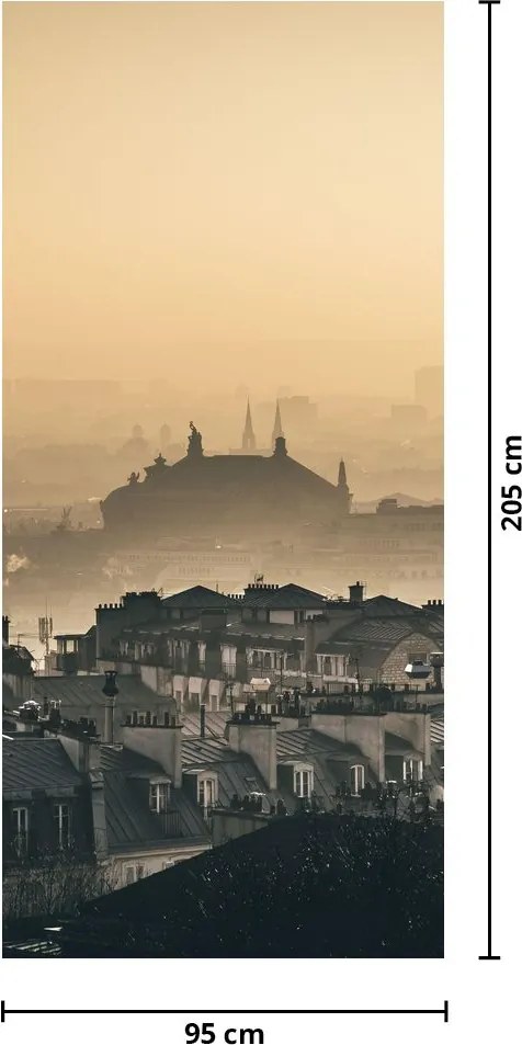 Fototapet pentru ușă - Oraș sub ceață (95x205cm)