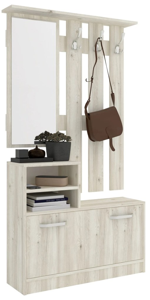 Cuier Lyon, Stejar Alb, L 85 x l 24 x H 180 cm